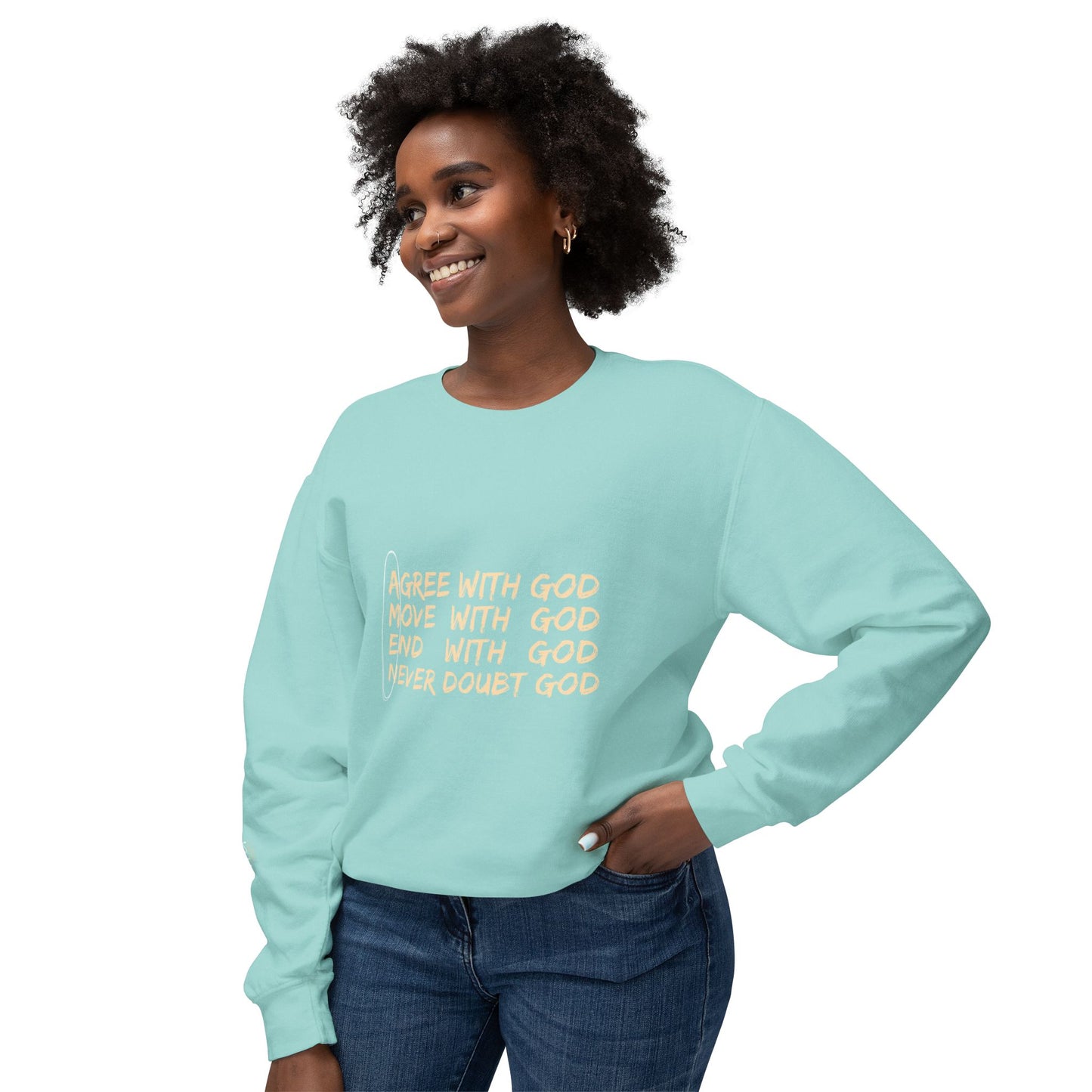 Agree With God Lightweight Crewneck Sweatshirt
