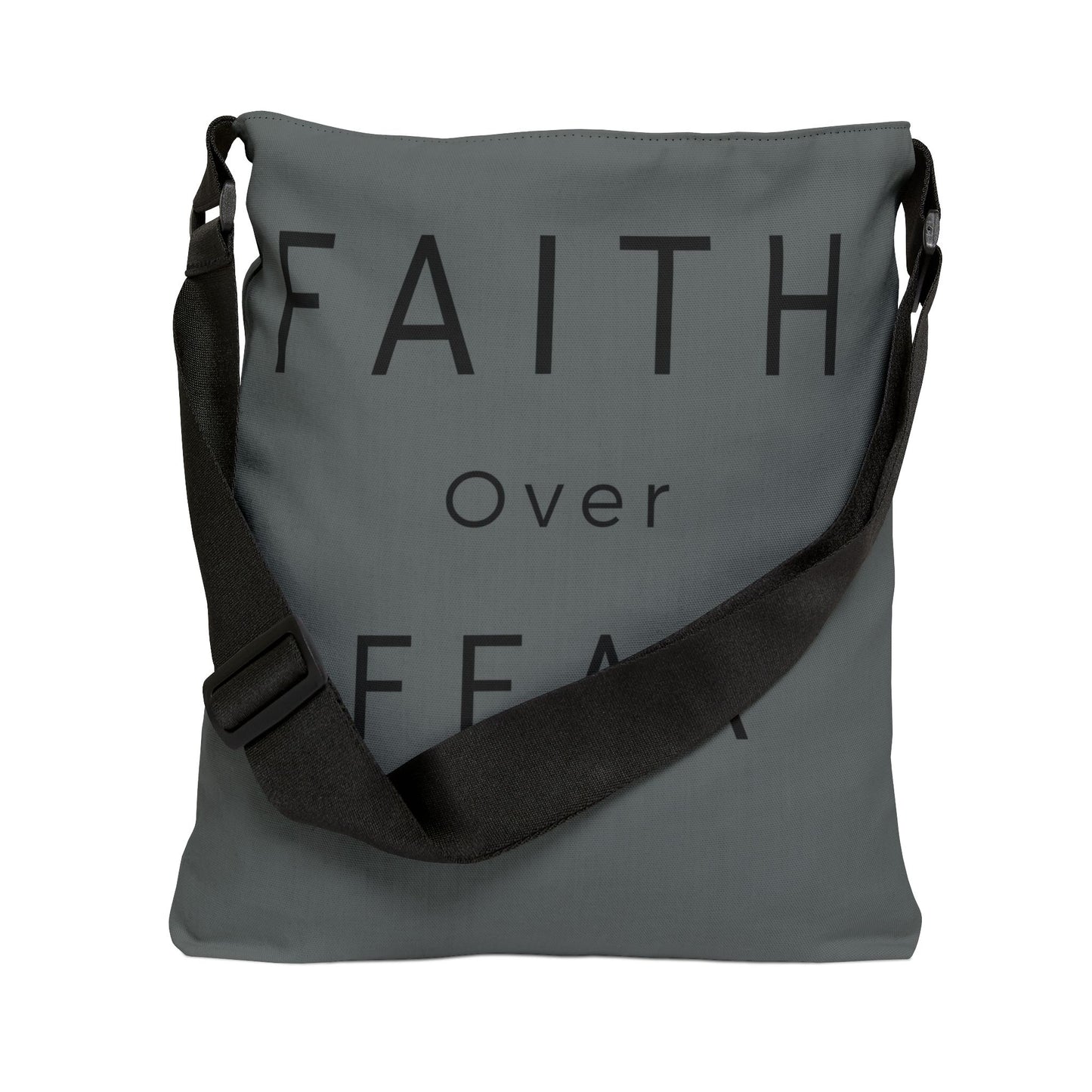 Faith Over Fear Adjustable Tote Bag (AOP)
