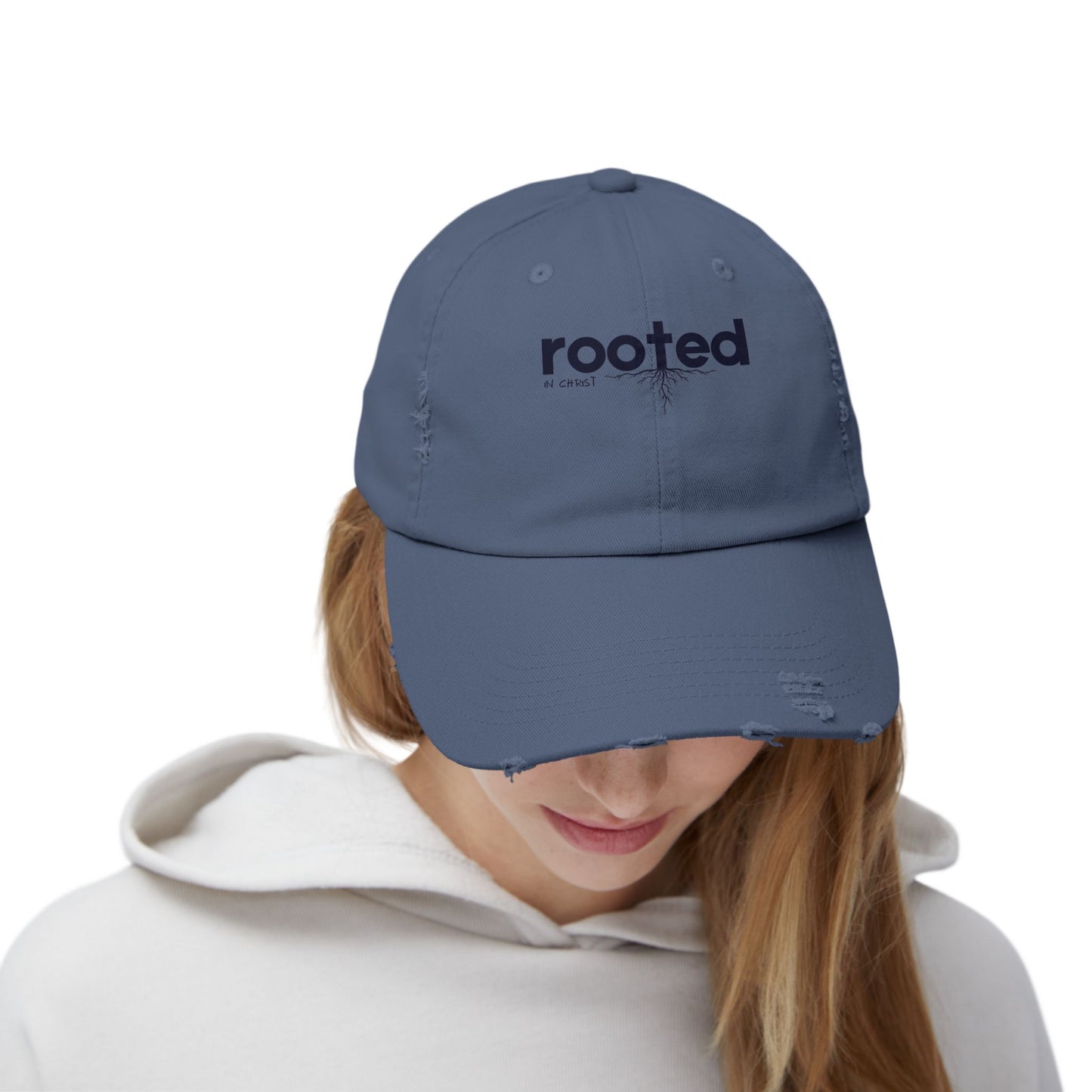 Rooted In Christ Unisex Distressed Cap
