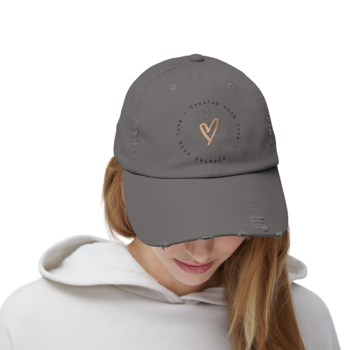 Created With Love Unisex Distressed Cap