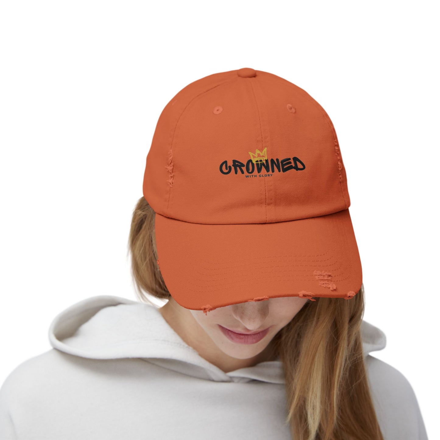 Crowned Unisex Distressed Cap