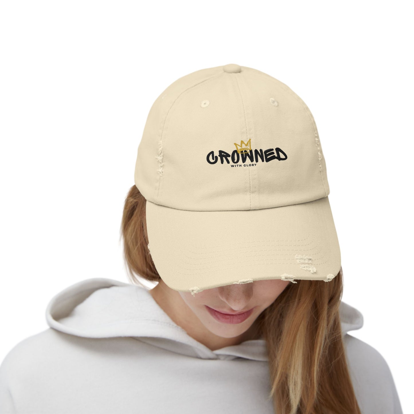 Crowned Unisex Distressed Cap