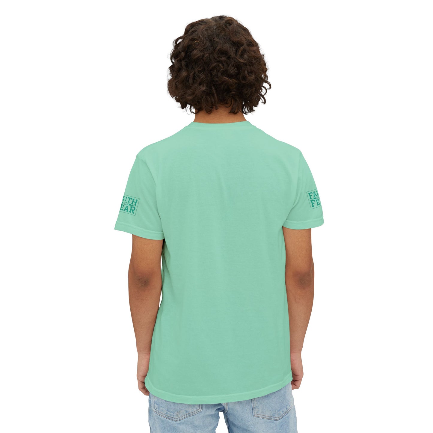 Faith Over Fear Unisex Garment-Dyed Pocket T-Shirt