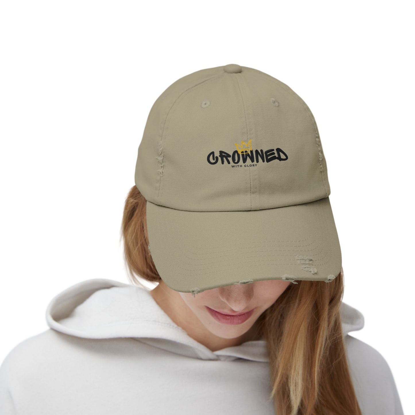 Crowned Unisex Distressed Cap