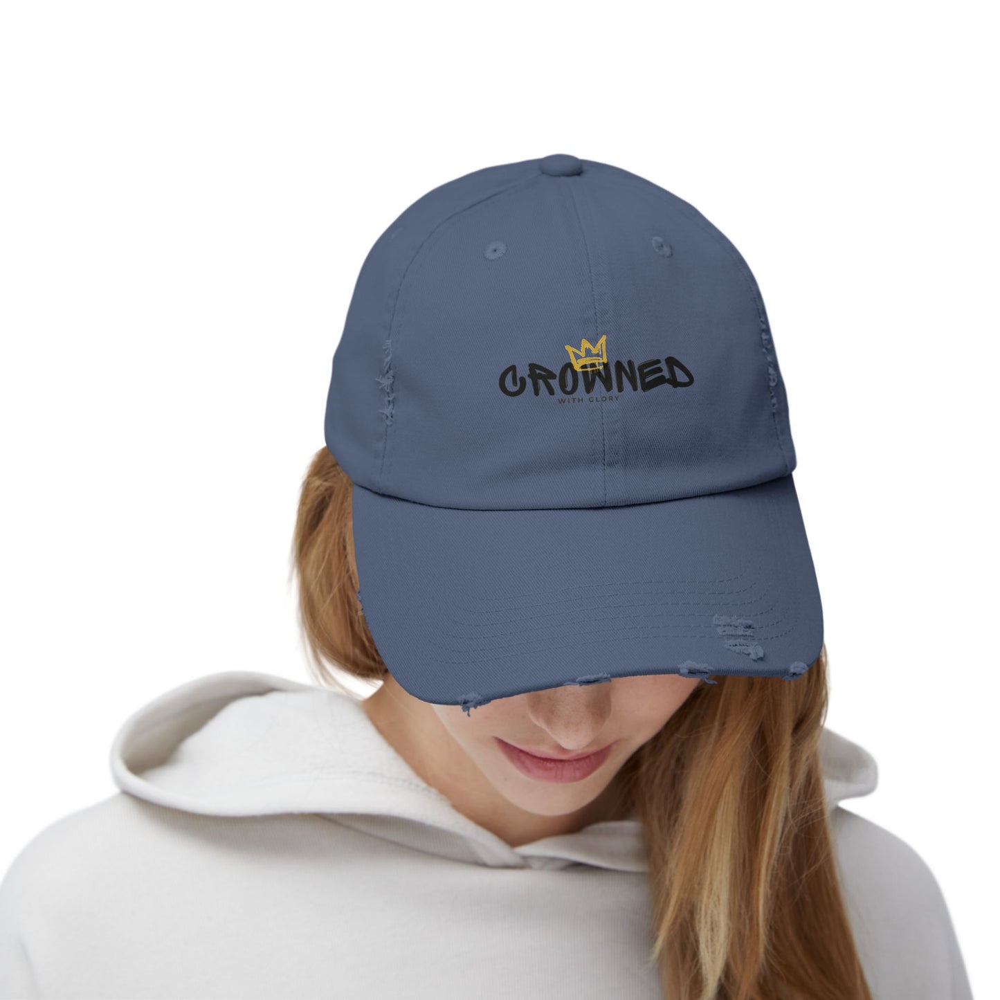 Crowned Unisex Distressed Cap