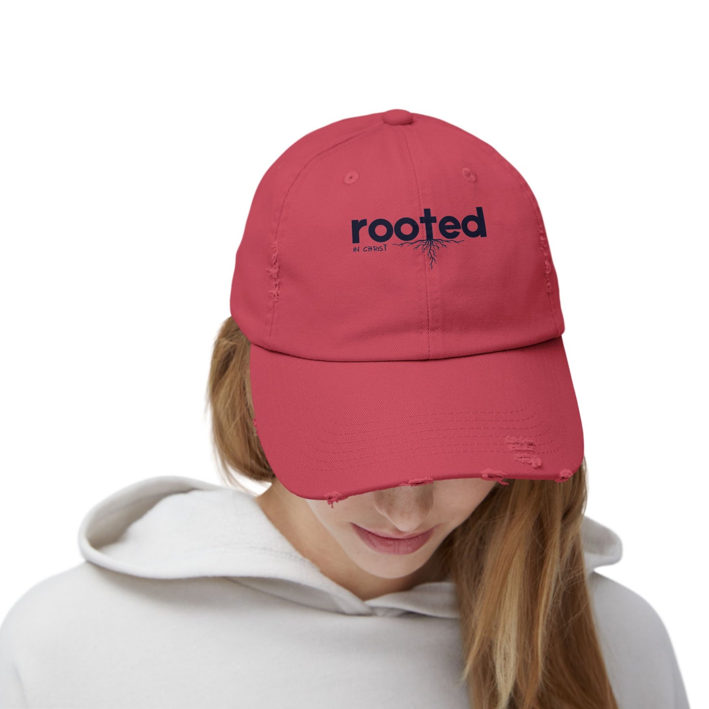 Rooted In Christ Unisex Distressed Cap