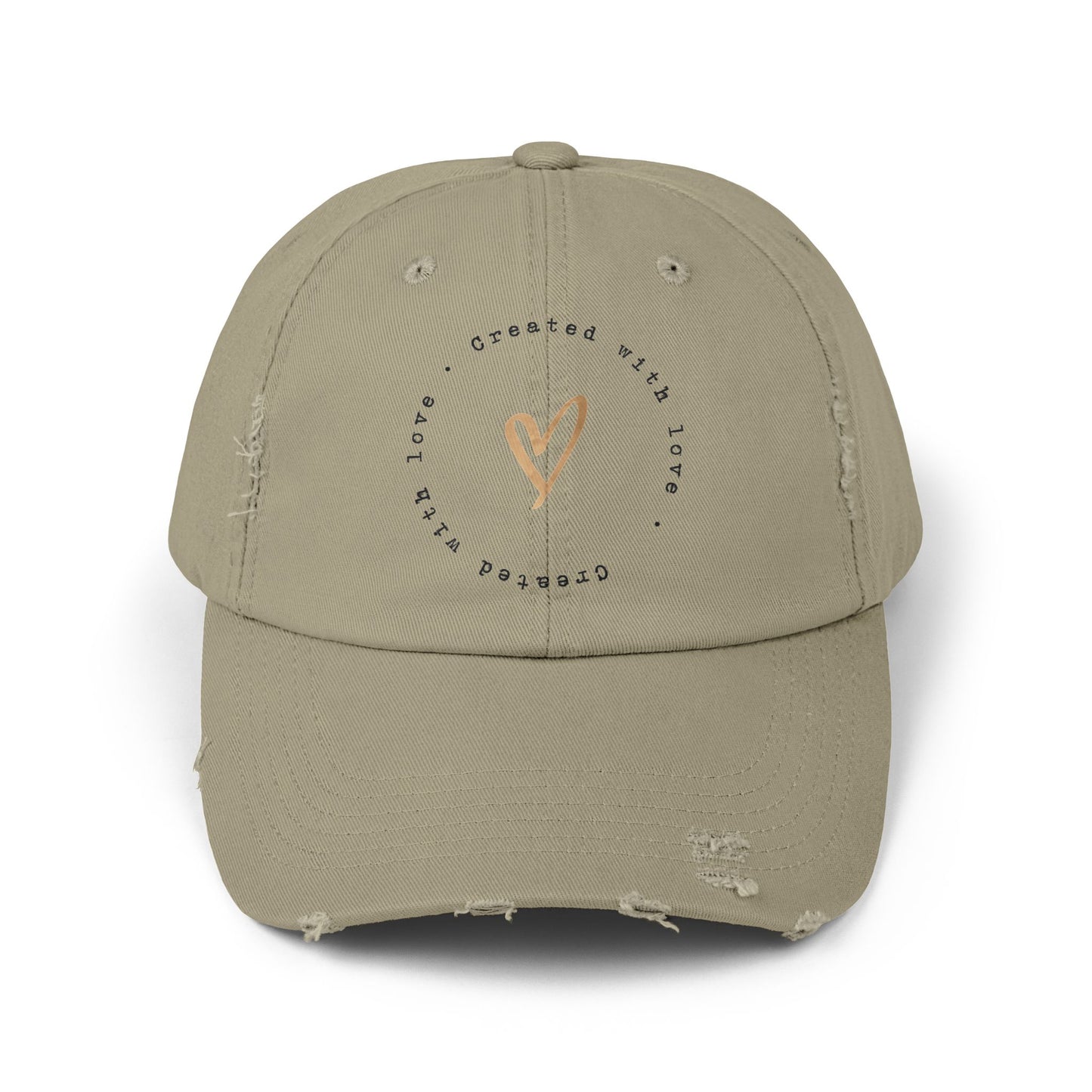 Created With Love Unisex Distressed Cap