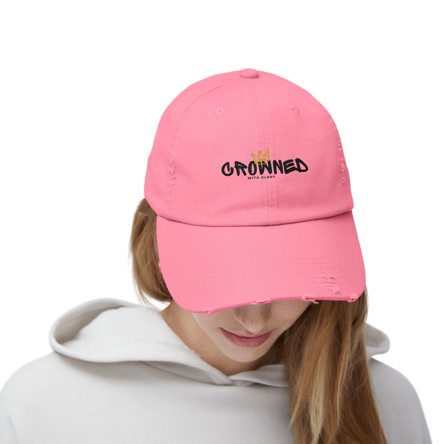 Crowned Unisex Distressed Cap
