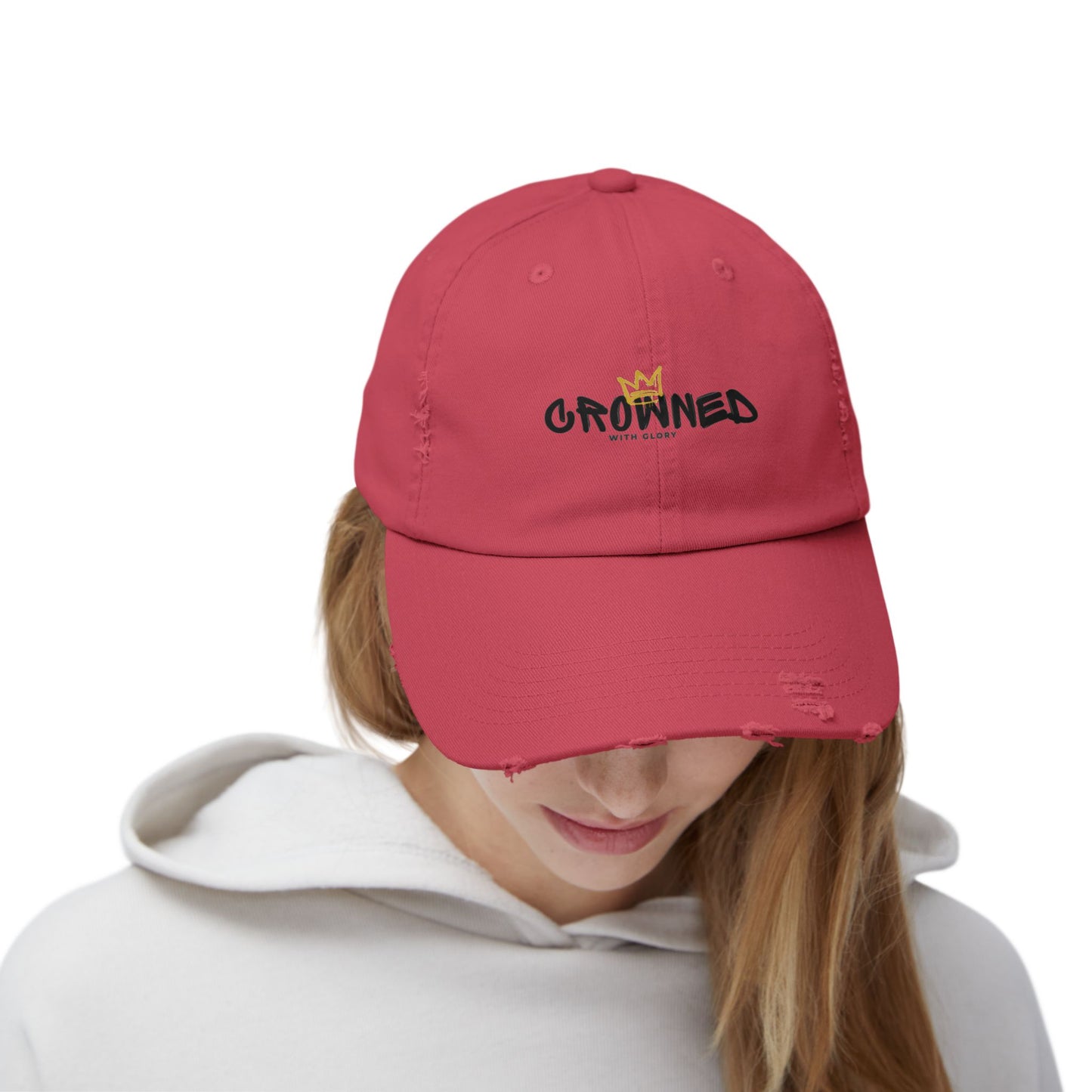 Crowned Unisex Distressed Cap