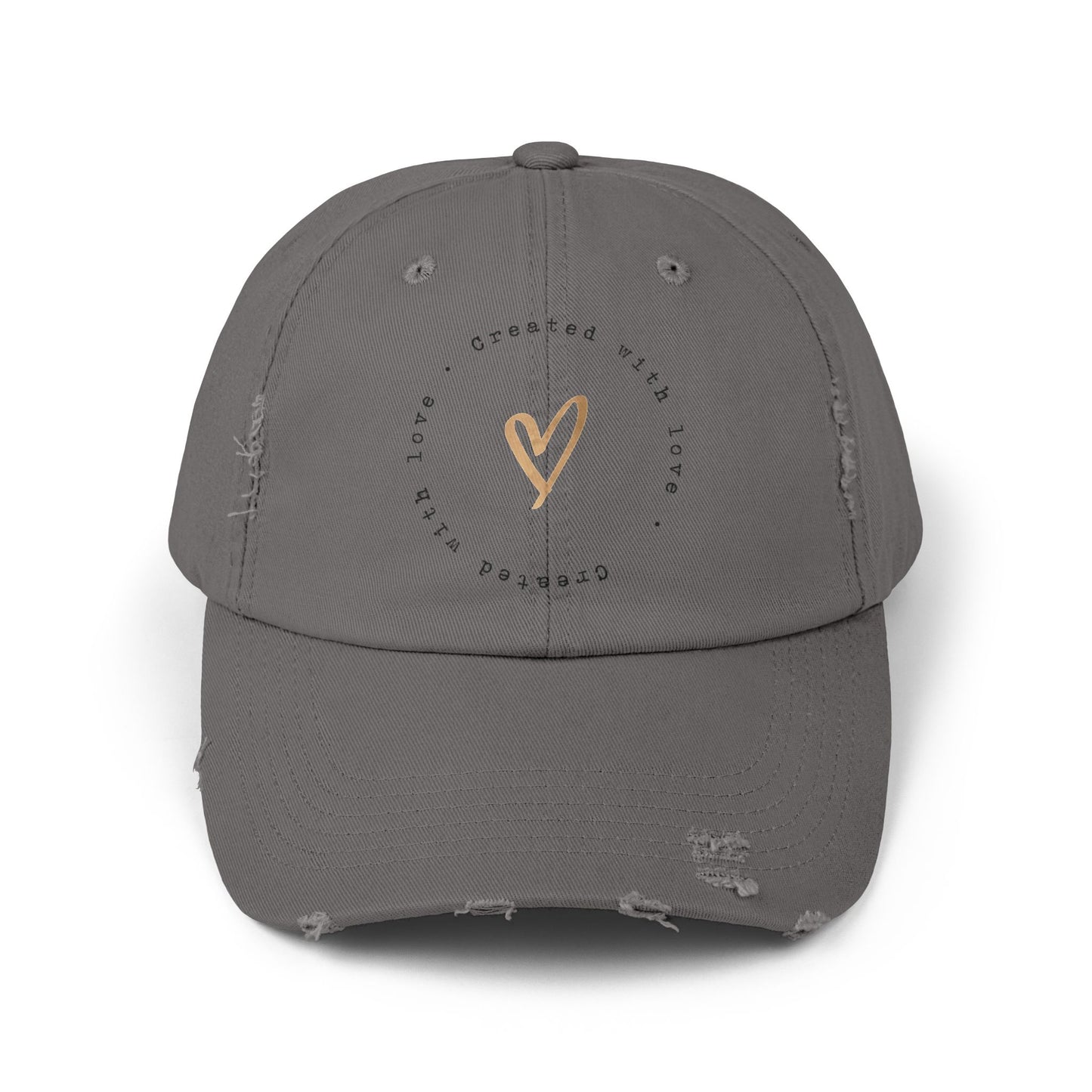 Created With Love Unisex Distressed Cap