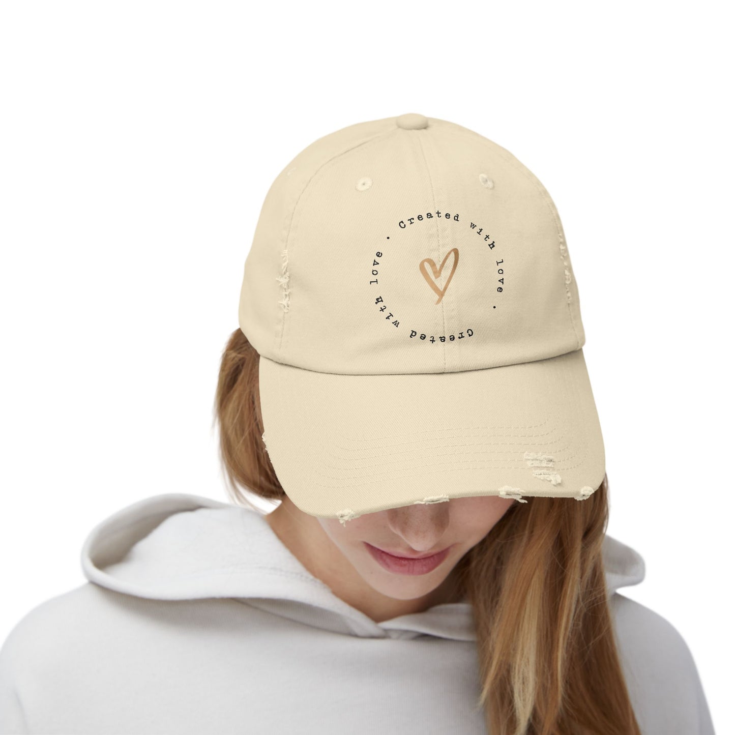 Created With Love Unisex Distressed Cap