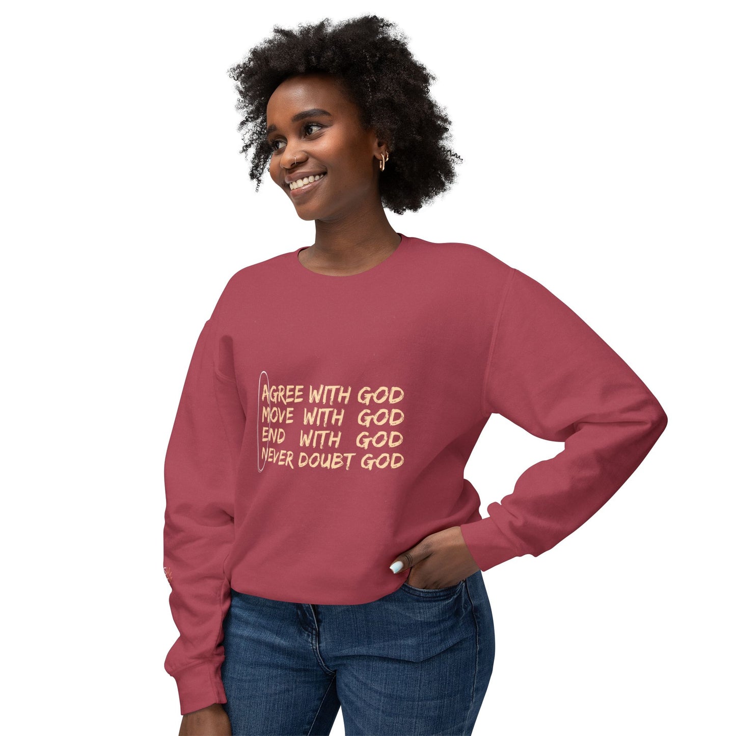 Agree With God Lightweight Crewneck Sweatshirt