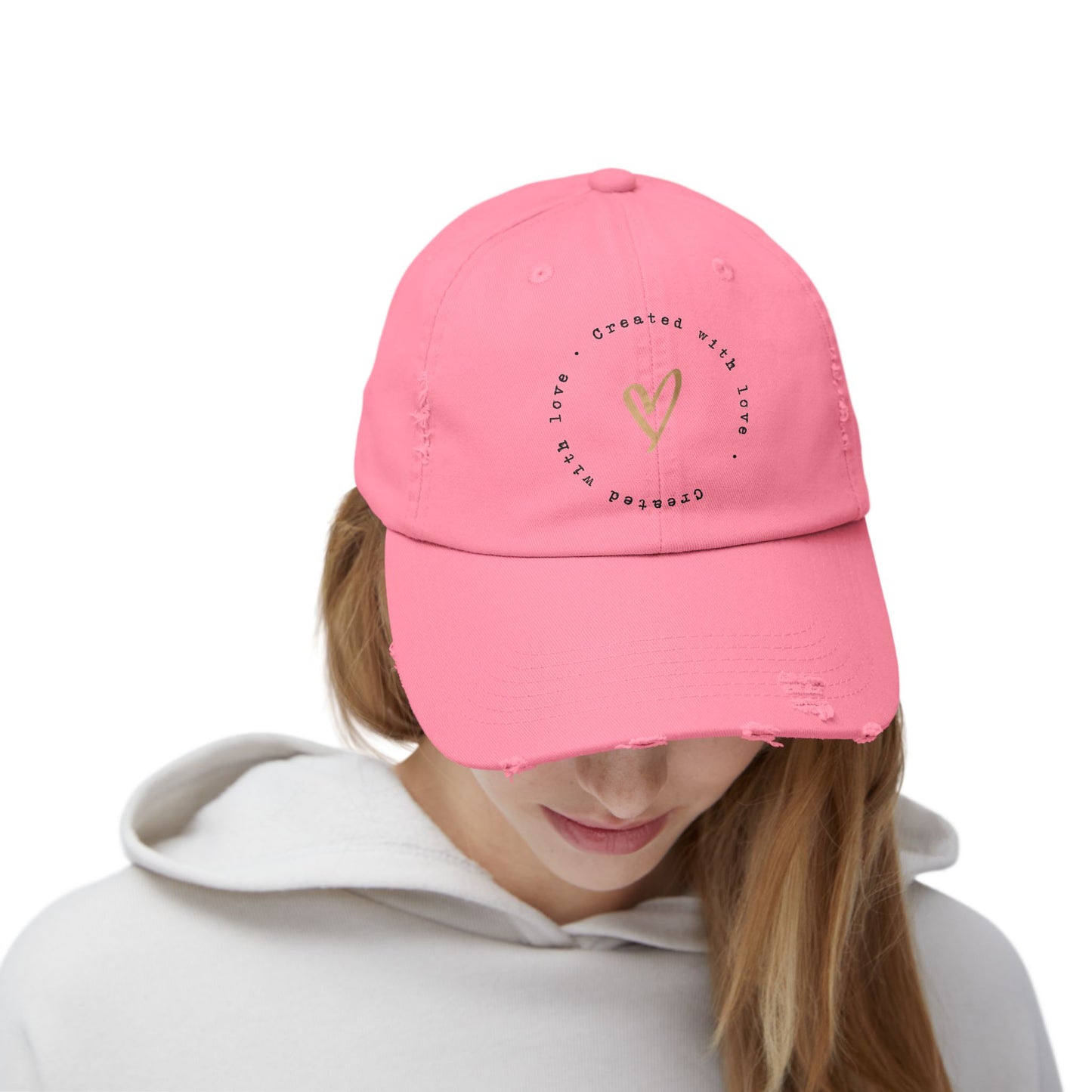 Created With Love Unisex Distressed Cap
