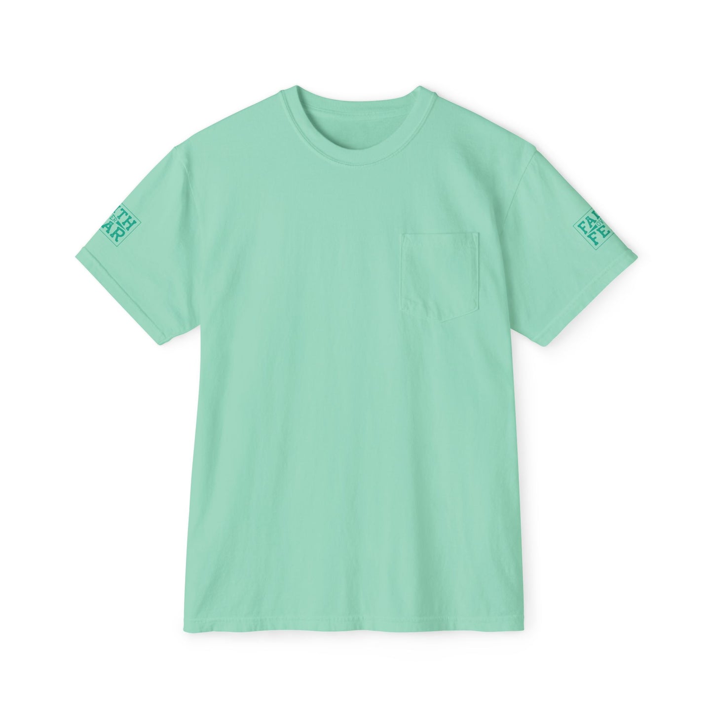 Faith Over Fear Unisex Garment-Dyed Pocket T-Shirt