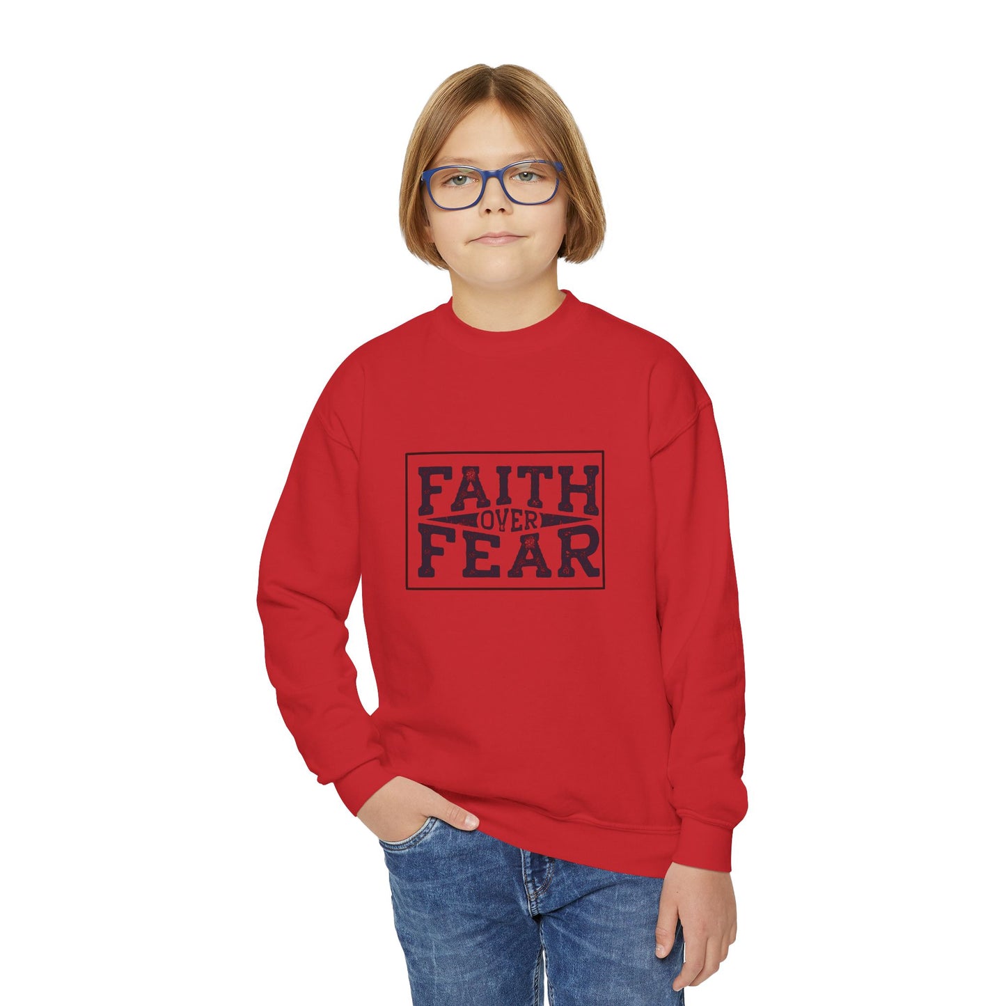 Faith Over Fear Youth Crewneck Sweatshirt
