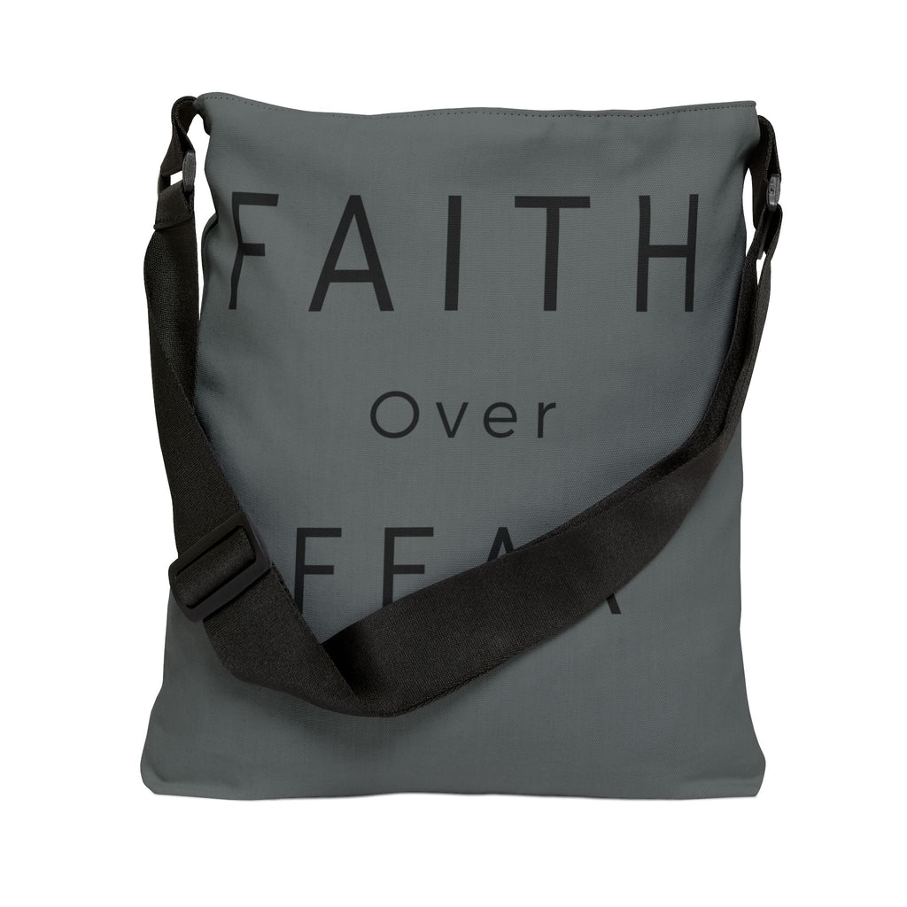 Faith Over Fear Adjustable Tote Bag (AOP)