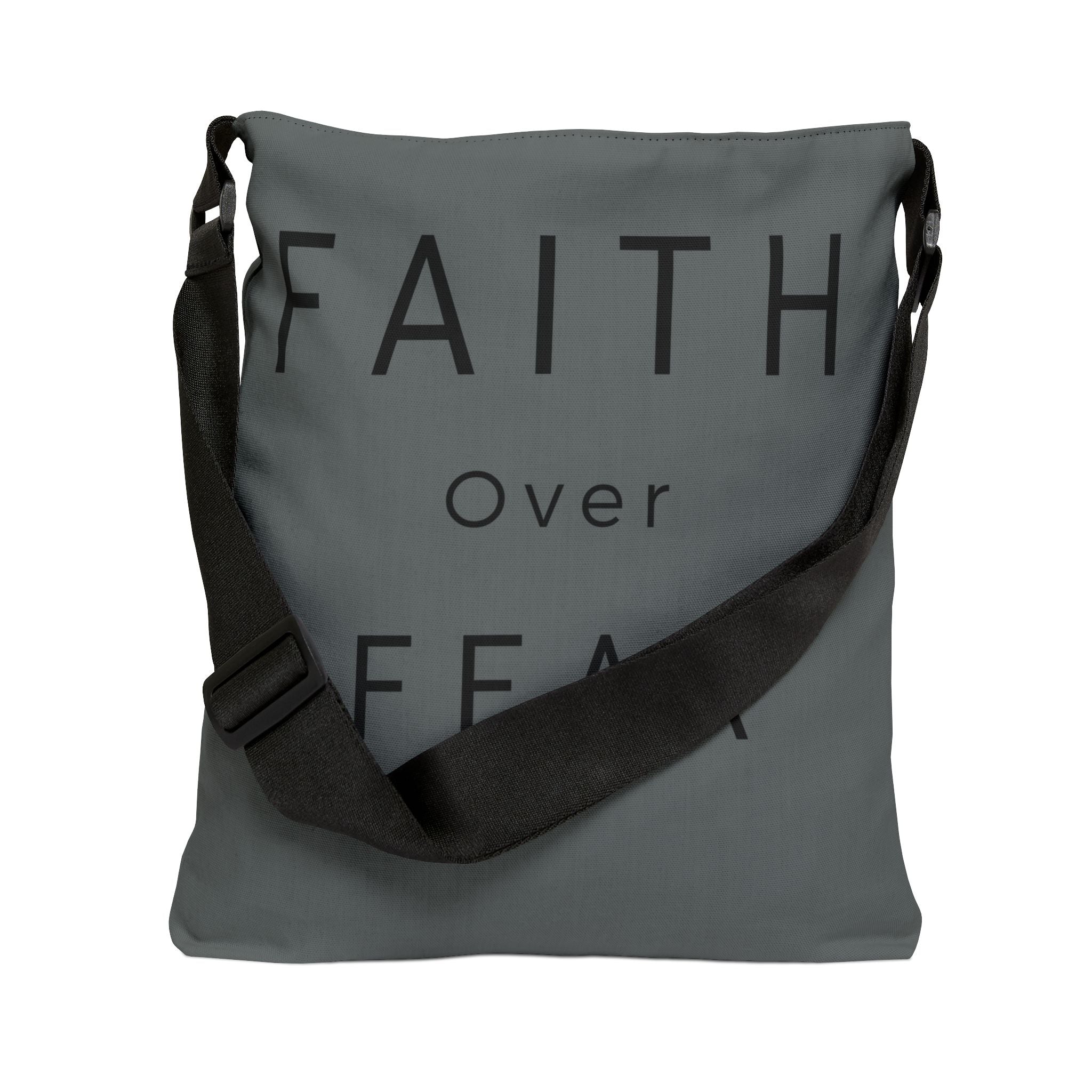 Faith Over Fear Adjustable Tote Bag (AOP)