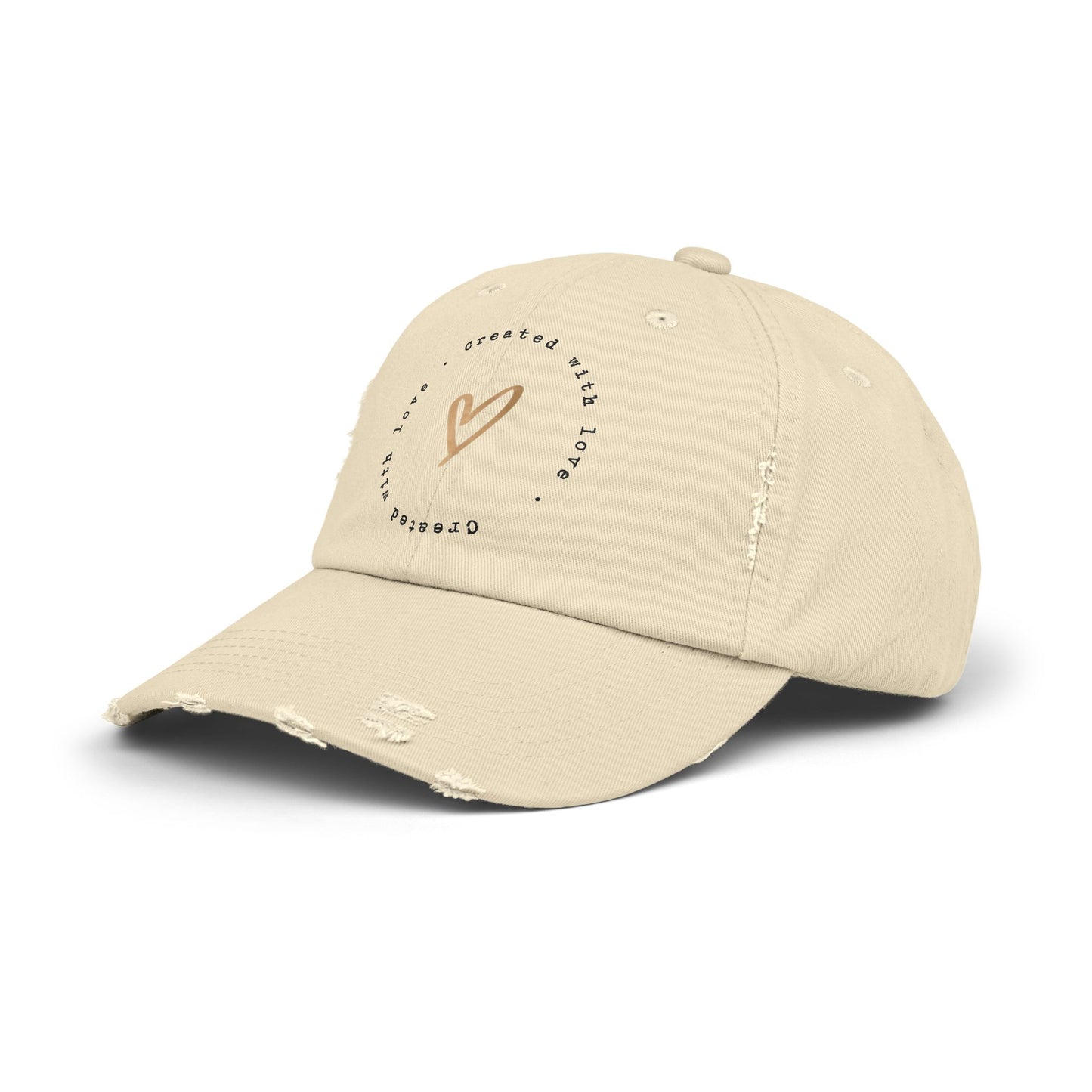 Created With Love Unisex Distressed Cap