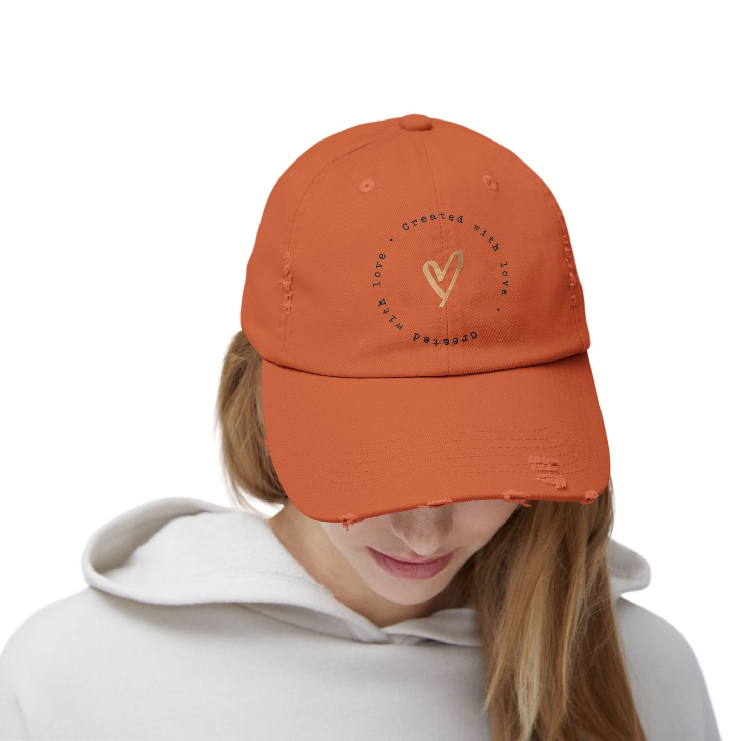 Created With Love Unisex Distressed Cap