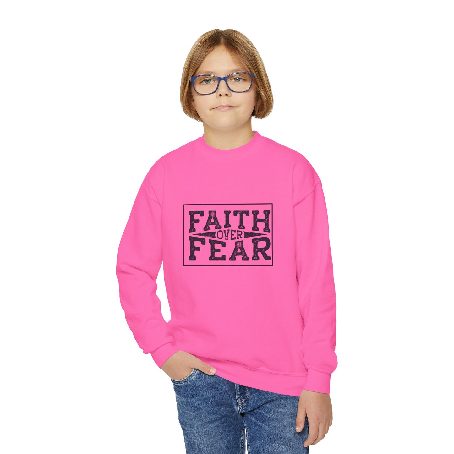 Faith Over Fear Youth Crewneck Sweatshirt