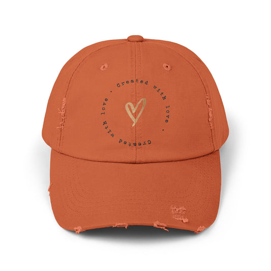 Created With Love Unisex Distressed Cap