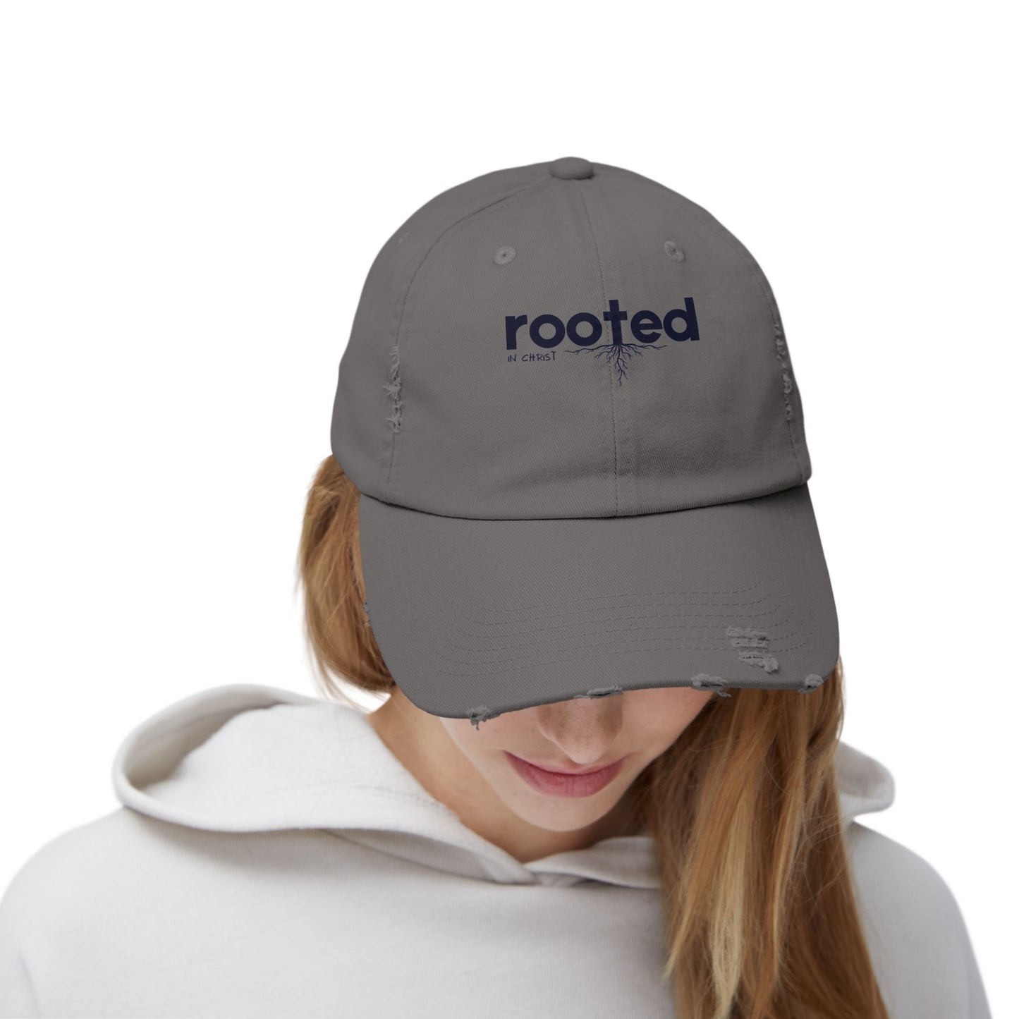 Rooted In Christ Unisex Distressed Cap