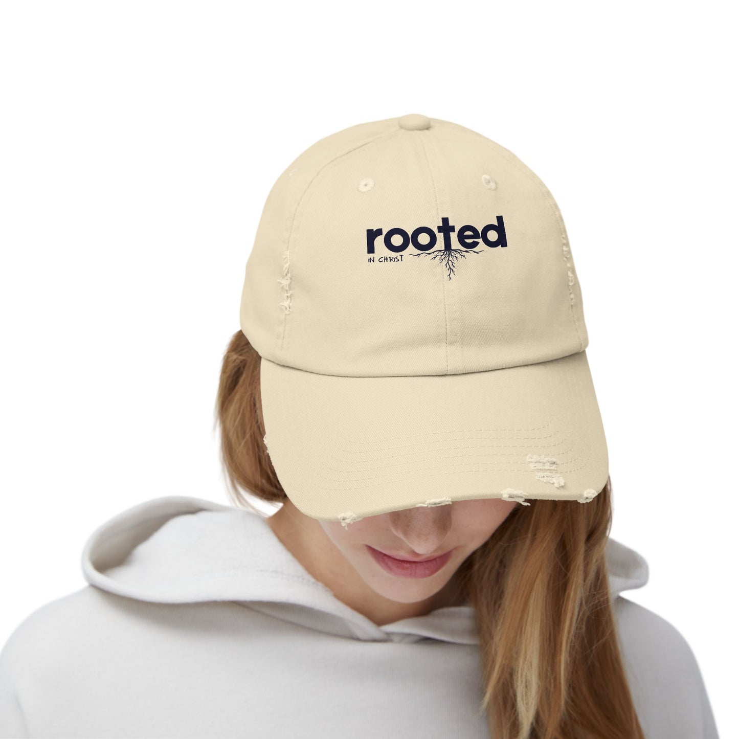 Rooted In Christ Unisex Distressed Cap
