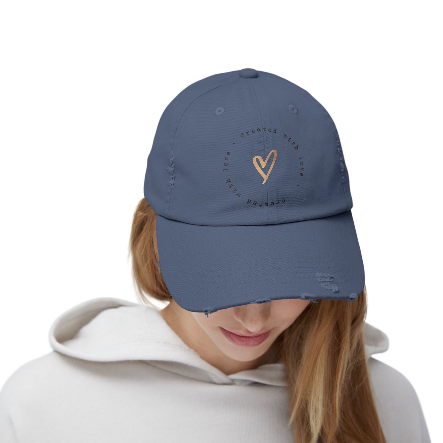 Created With Love Unisex Distressed Cap