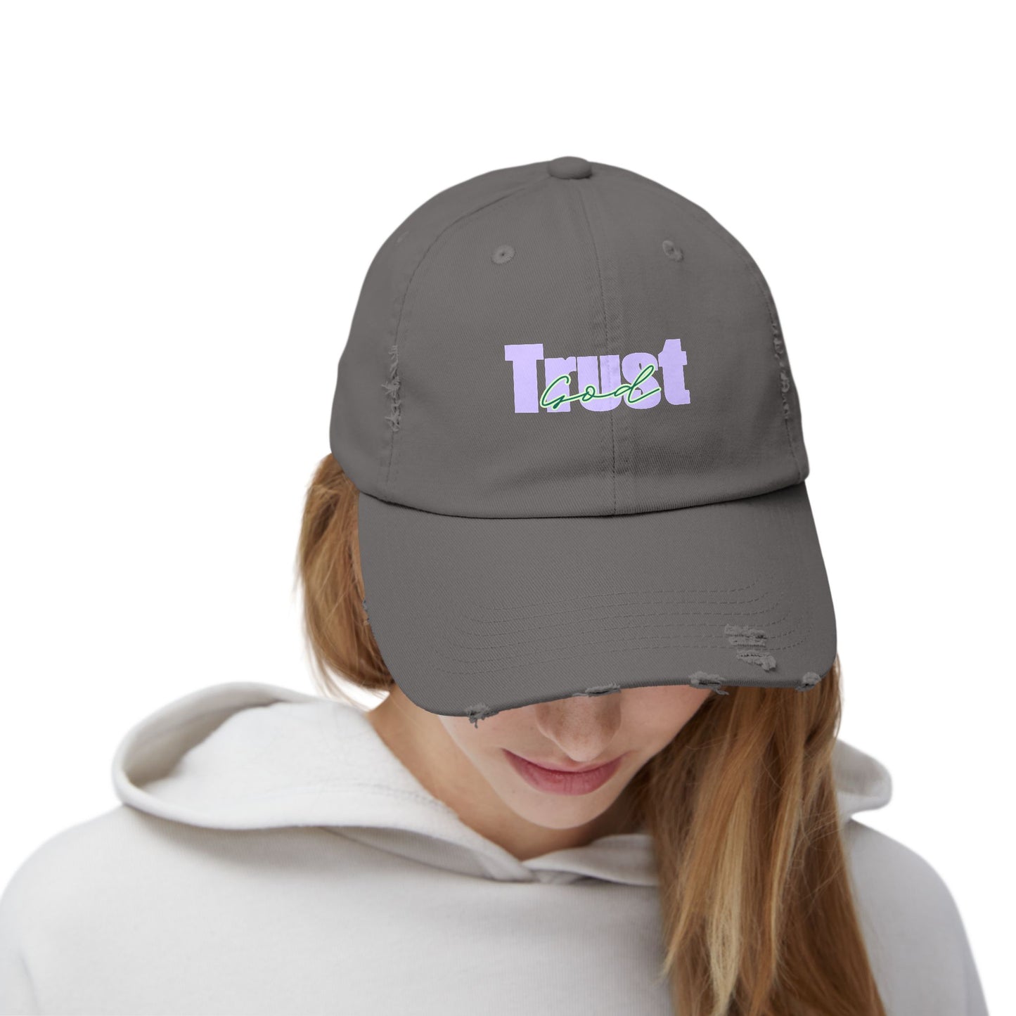 Trust God Unisex Distressed Cap