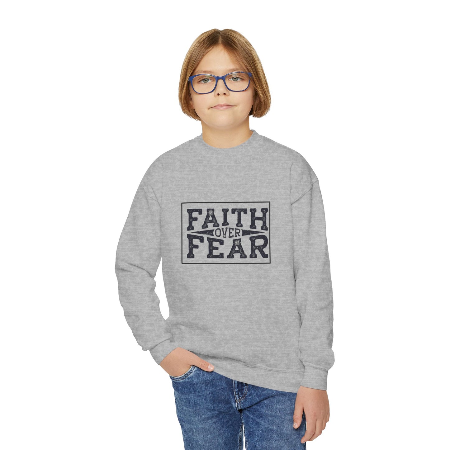 Faith Over Fear Youth Crewneck Sweatshirt