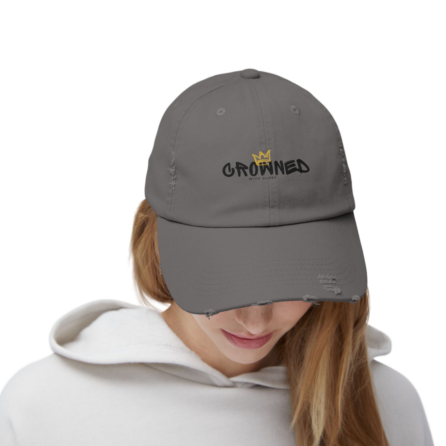 Crowned Unisex Distressed Cap