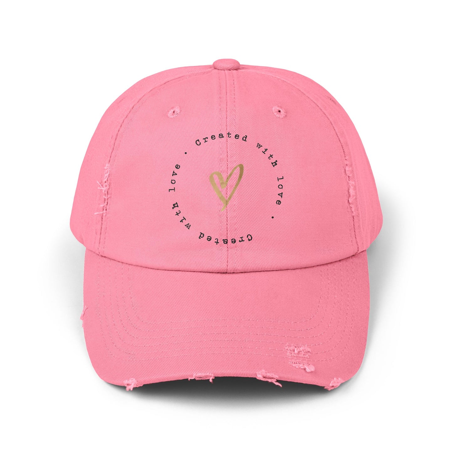 Created With Love Unisex Distressed Cap