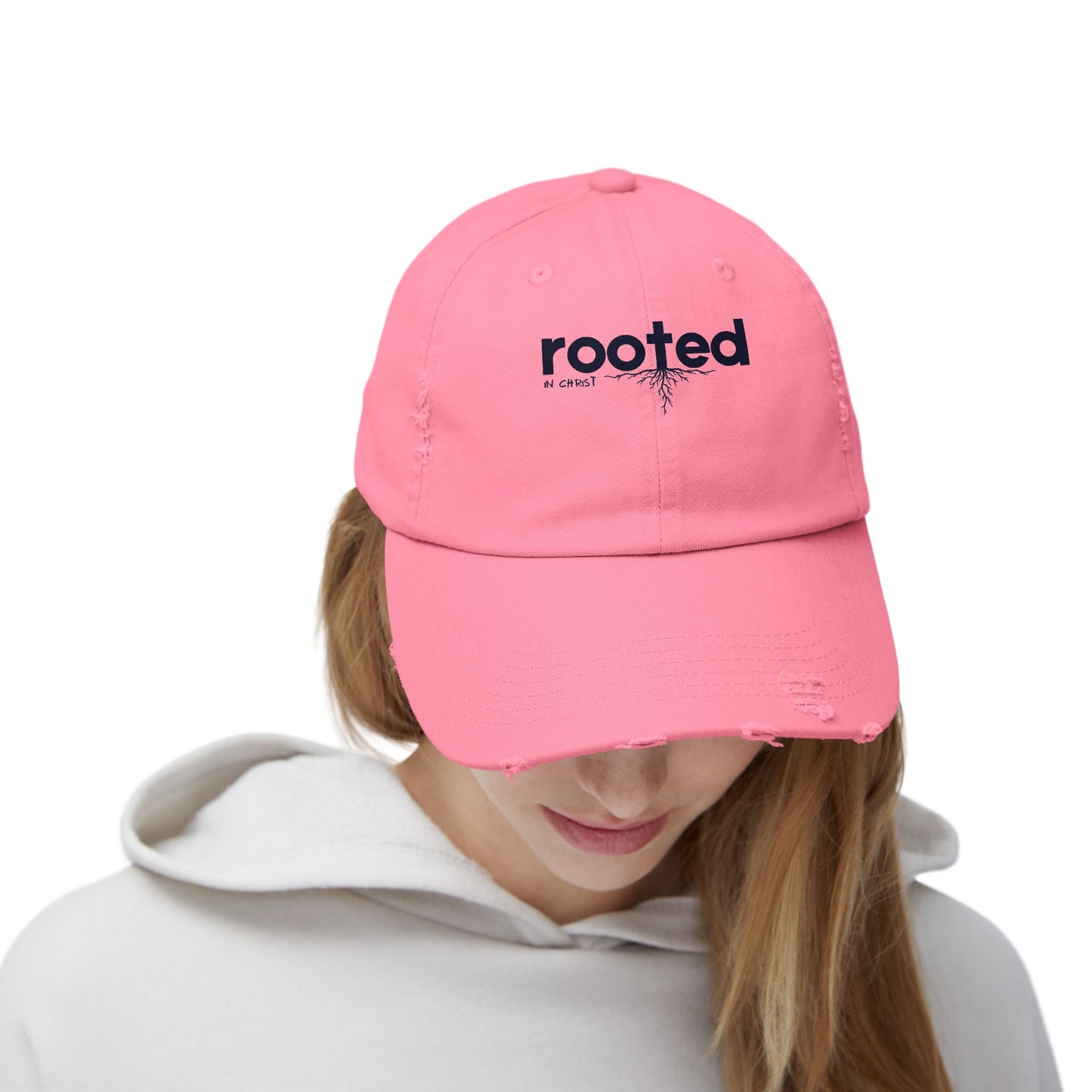 Rooted In Christ Unisex Distressed Cap
