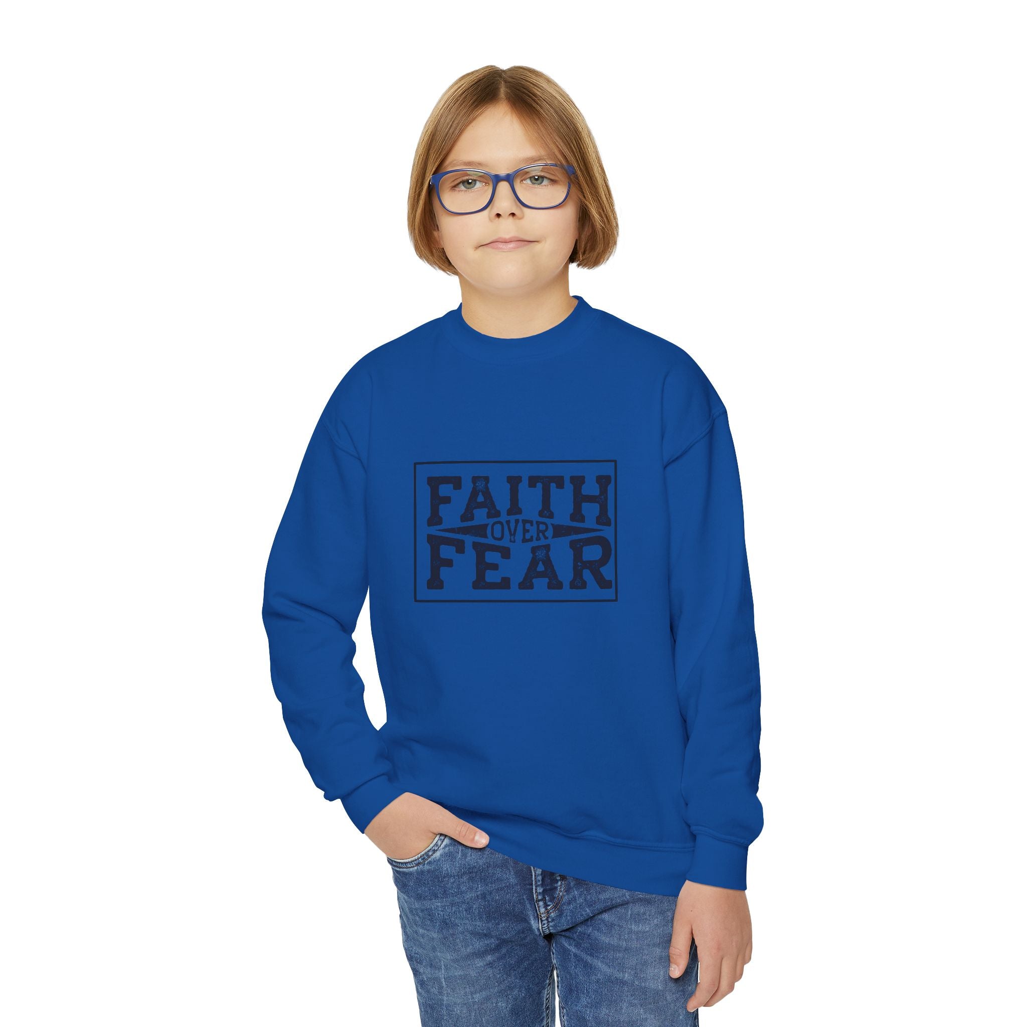 Faith Over Fear Youth Crewneck Sweatshirt